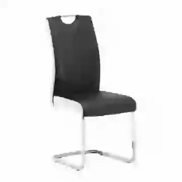 Chrome Cantilever Faux Leather Two- Tone Dining Chair Grey/Light Grey or Black/White   (sold in pairs only)